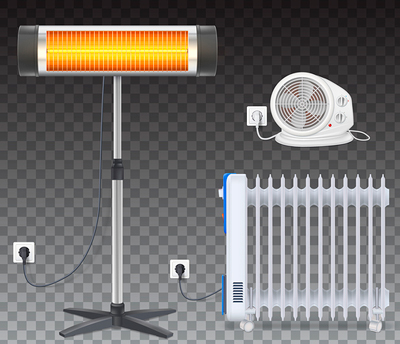 Électrique Portable Radiateur 1500 watts infrarouge chauffage avec double système de chauffage